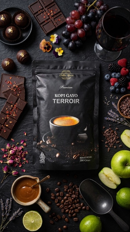 ☕🌿 Kopi Gayo Terroir Premium 200gr

Setiap daerah memiliki cerita, dan setiap cangkir menghadirkan karakter yang berbeda. Kopi Gayo Terroir merupakan pilihan biji kopi premium yang mencerminkan kekayaan alam dataran tinggi Gayo—mulai dari tanah vulkanik yang subur, iklim yang sejuk, hingga proses budidaya yang menghasilkan cita rasa istimewa.

✨ Tasting Notes
🍏 Green Apple
🍫 Dark Chocolate
🍇 Berry
🌿 Floral
🍯 Sweet Caramel Finish

Body yang seimbang, aroma yang kompleks, acidity yang nyaman, dan aftertaste yang manis menjadikan kopi ini cocok dinikmati kapan saja, baik dengan metode V60, Kalita, French Press, AeroPress, maupun Espresso.

📦 Netto 200gr
🌱 100% Arabika Gayo Premium
🔥 Fresh Roasted untuk menjaga kualitas dan kesegaran di setiap seduhan.

Karena secangkir kopi terbaik selalu dimulai dari asalnya. Nikmati karakter asli Gayo dalam setiap tegukan. ☕✨