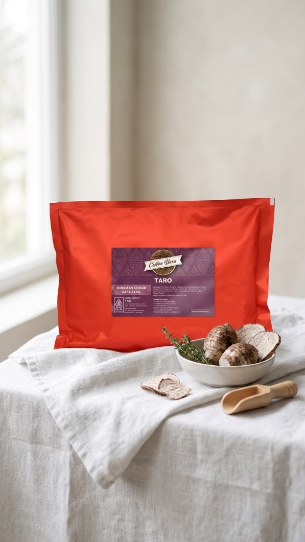 💜 TARO POWDER 1KG – Creamy, Harum, dan Jadi Favorit Banyak Orang! 🧋

Nikmati kelezatan Taro Powder 1kg dengan cita rasa yang lembut, creamy, dan aroma khas taro yang menggoda. Cocok untuk berbagai kreasi minuman kekinian yang disukai semua kalangan, baik untuk kebutuhan kafe maupun bisnis minuman.

✨ Keunggulan:
💜 Rasa taro yang creamy dan nikmat
🥛 Mudah larut & praktis digunakan
🧋 Cocok disajikan hot maupun iced
📦 Kemasan ekonomis 1kg, ideal untuk usaha

Kreasikan menjadi Taro Latte, Taro Milk, Taro Frappe, atau tambahkan topping boba, cheese foam, maupun whipped cream untuk rasa yang semakin istimewa.

📦 Taro Powder 1kg siap dikirim ke seluruh Indonesia.

Coffee Yasa – Partner terbaik untuk bahan baku minuman premium dengan kualitas terjamin dan harga bersahabat. 💜✨
