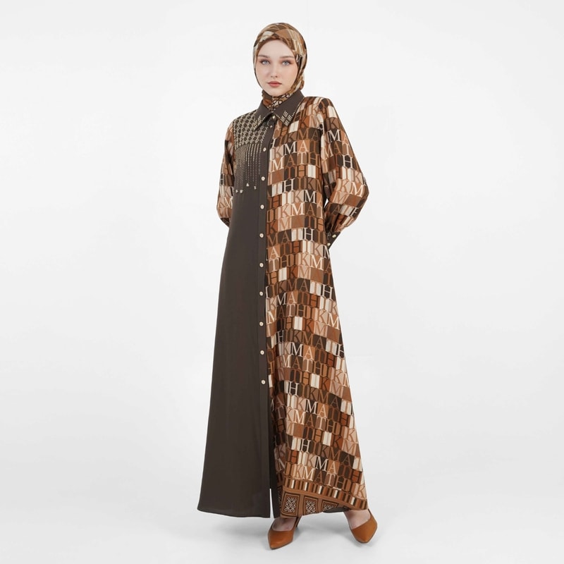 HIKMAT A1377 - Letter Mosaic Abaya