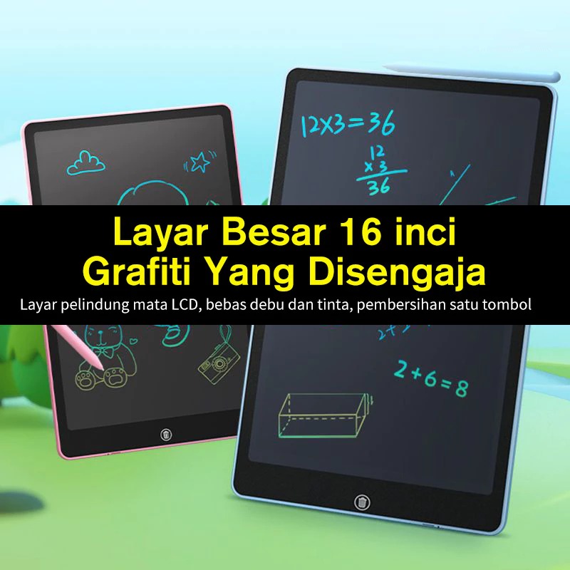 Detail penggunaan papan LCD untuk menggambar dan berhitung
