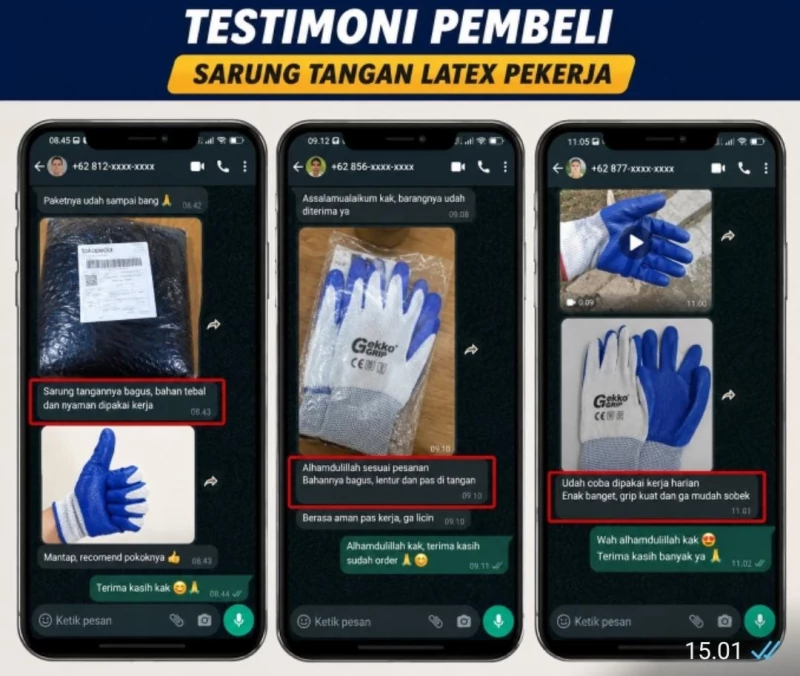Lapisan nitril tahan minyak impermeable internal