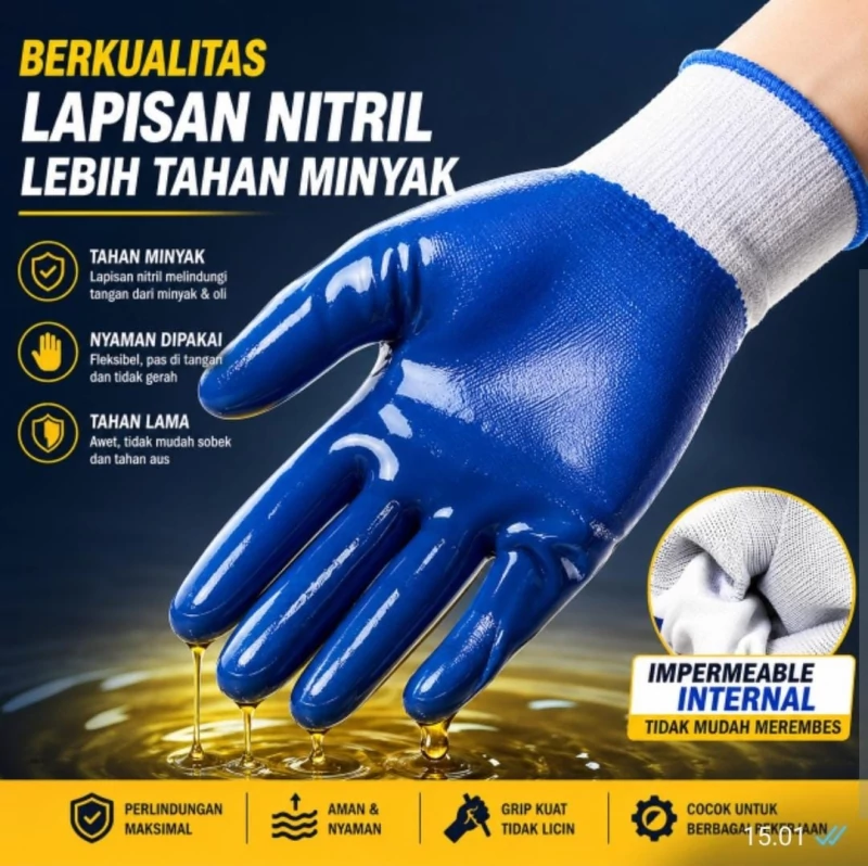Grip kuat lindungi tangan dari benda tajam dan kasar