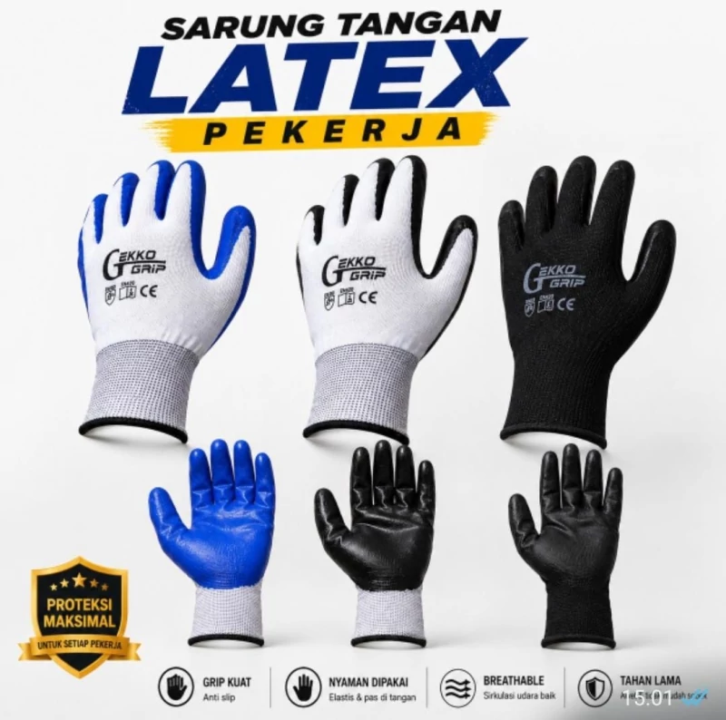 Sarung Tangan Kerja Latex Anti Slip Gekko Grip