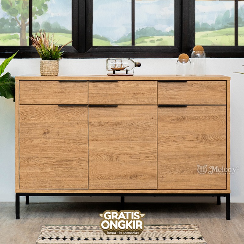 Laci Buffet Japandi Credenza Serbaguna FINDICATE Sideboard 118 cm