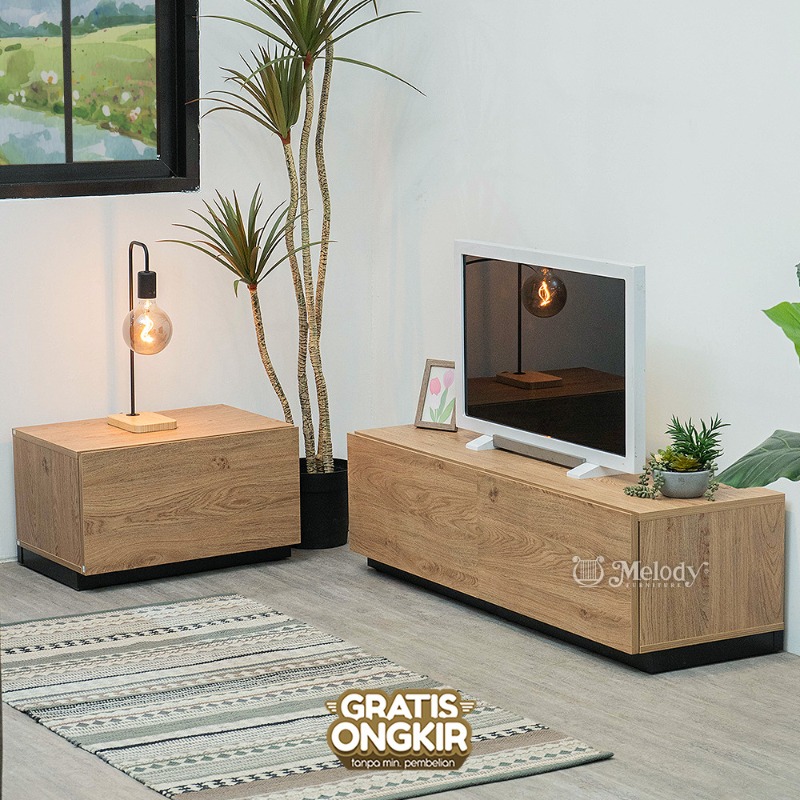 Meja Rak TV Japandi Modular 3 in 1 Multifungsi - Swapinar TV Stand 180 cm