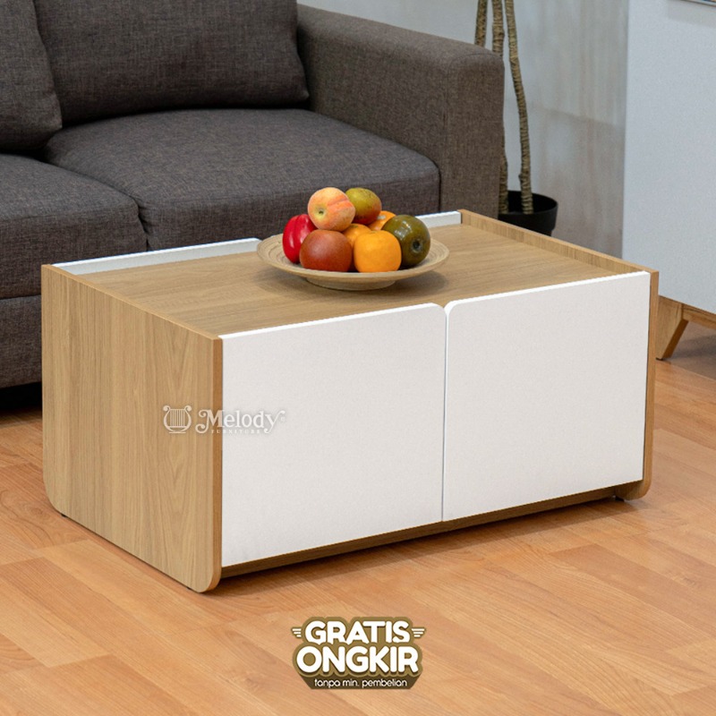 Meja Kopi Meja Tamu Estetik Minimalis - Nasu Coffee Table 80 cm