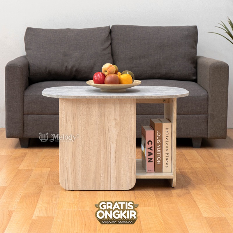 Meja Tamu / Meja Kopi Estetik Scandinavian Ruang Tamu - LEKA Coffee Table 80 cm