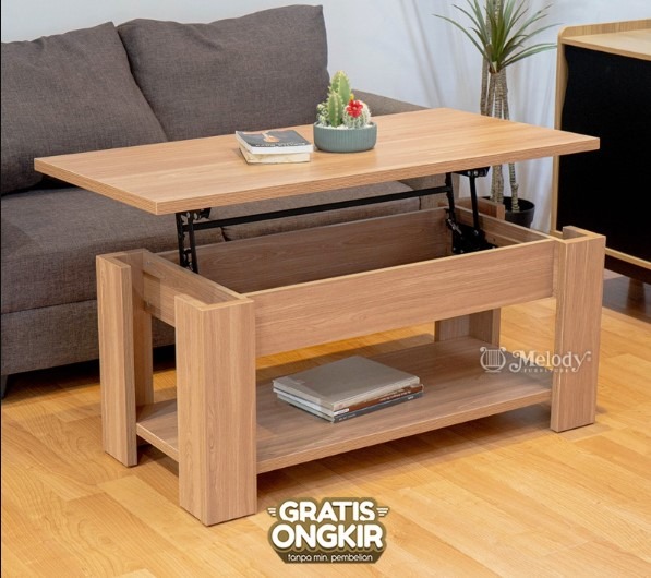 Melody Furniture - Meja Tamu dan Meja Kerja / Belajar Portable 2 in 1 - LV01 SPICE CHERRY 120 cm
