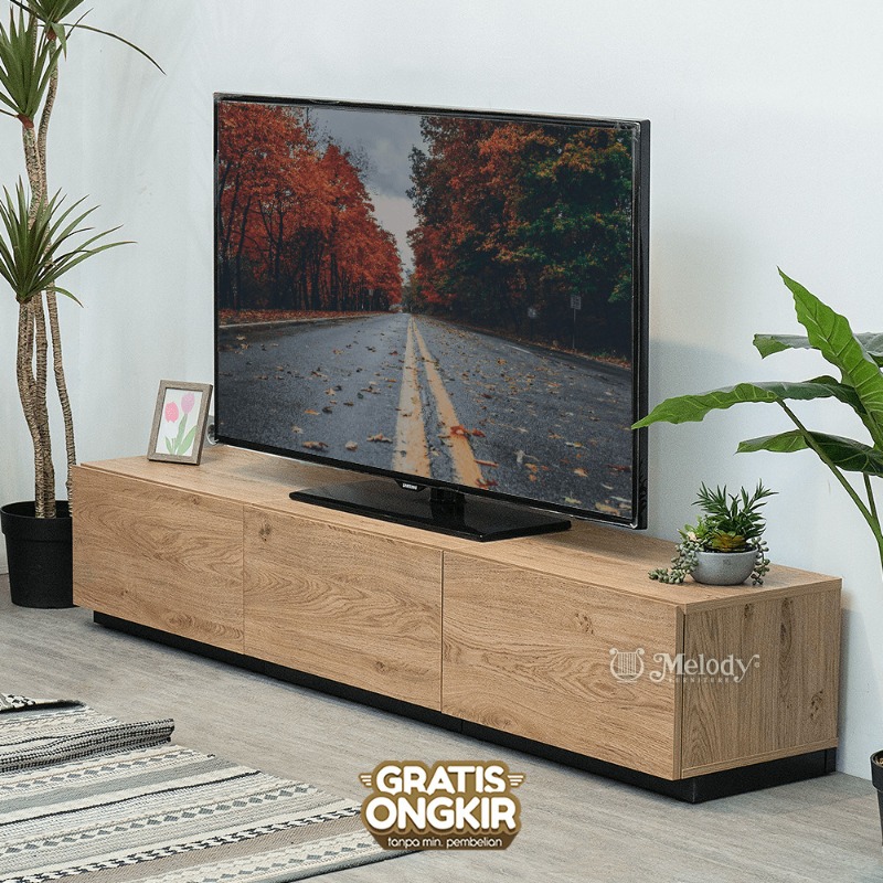 Melody Furniture - Meja Rak TV Japandi Modular 3 in 1 Multifungsi - Swapinar TV Stand 180 cm
