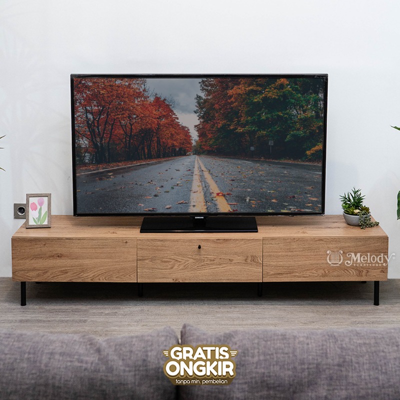 Melody Furniture - Meja Rak TV Japandi Minimalis Estetik - Finant TV Board / TV Stand 180 cm