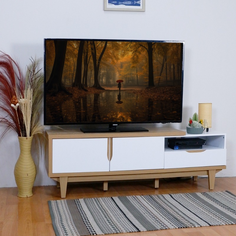 Melody Furniture - Lemari Buffet Rak Dissu TV Stand 160 cm - BIANCO - WHITE