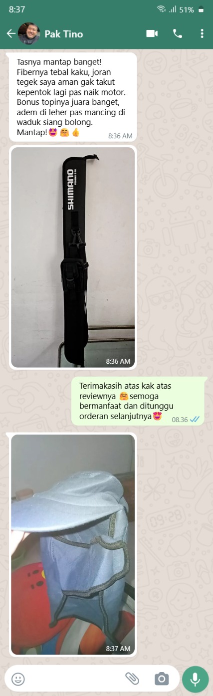 Testimoni pembeli tas pancing - Pak Tino