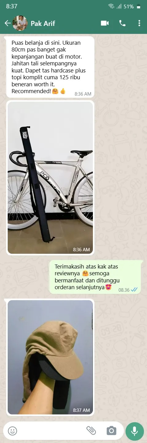 Testimoni pembeli tas pancing - Pak Arif