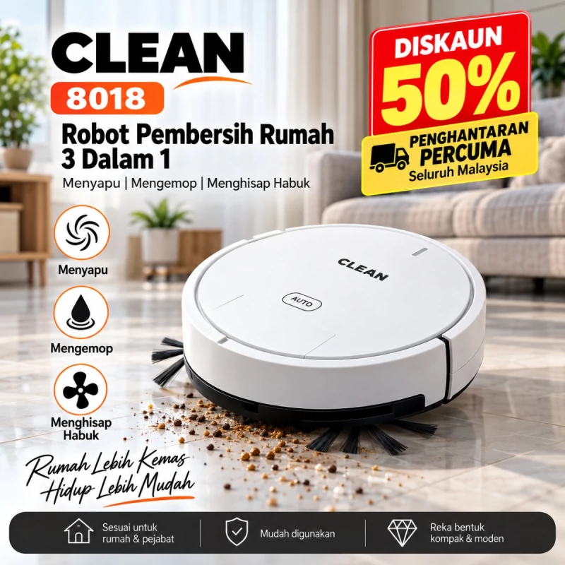 CLEAN 8018 Robot Pembersih Rumah