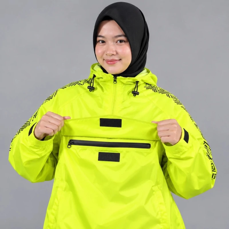 Zip dan velcro bahagian dada