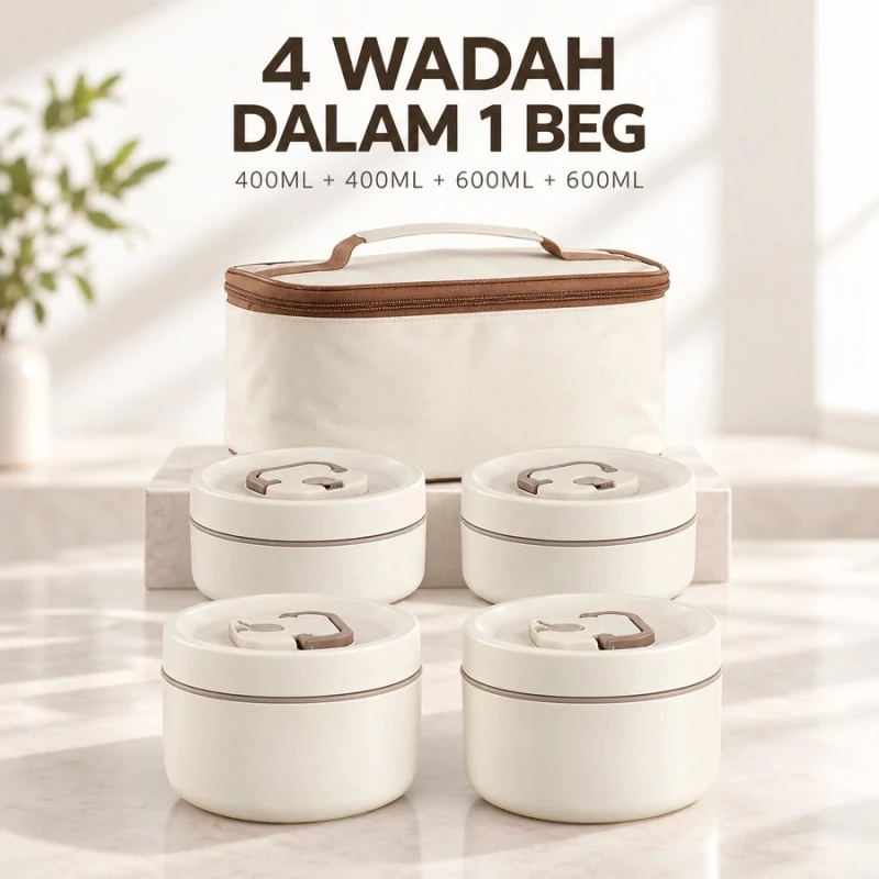 LUMINA 4 Wadah Bekas Makanan Bertingkat