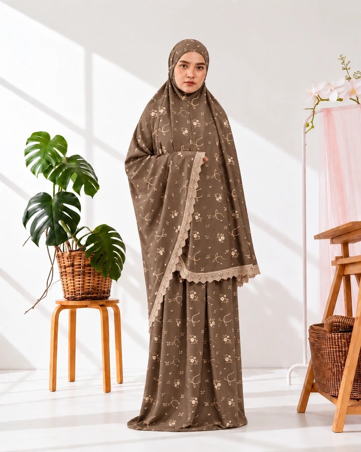 Telekung Marwah Pita Brown