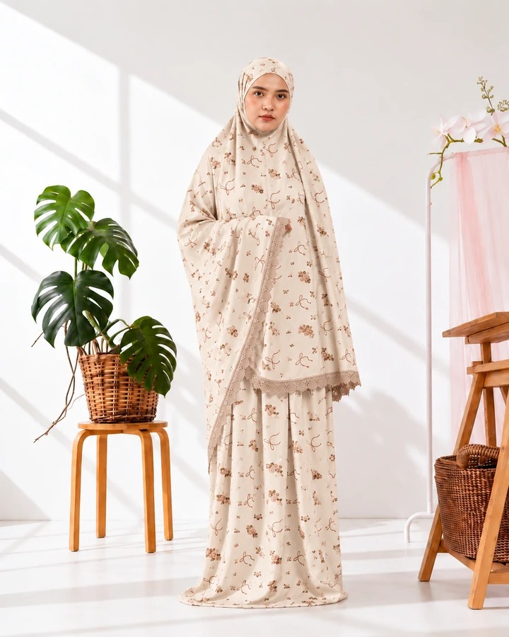 Telekung Marwah Pita Cream