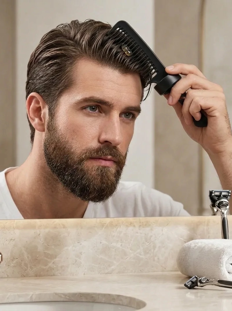 Cara guna hair gel comb langkah 2