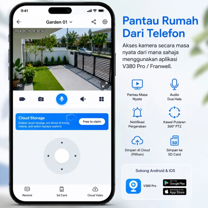 Pantau dari Telefon Pintar