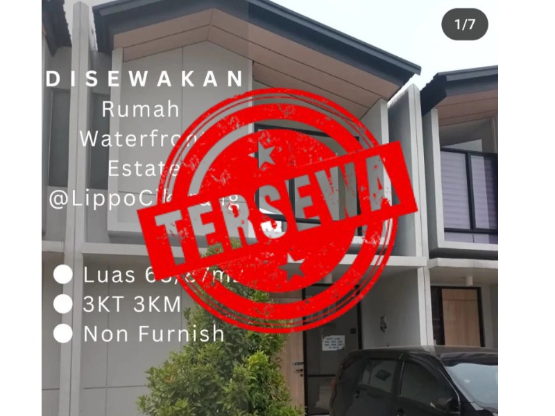 Tersewa : Rumah waterfront 3 Kamar Tidur cluster Silvercreek