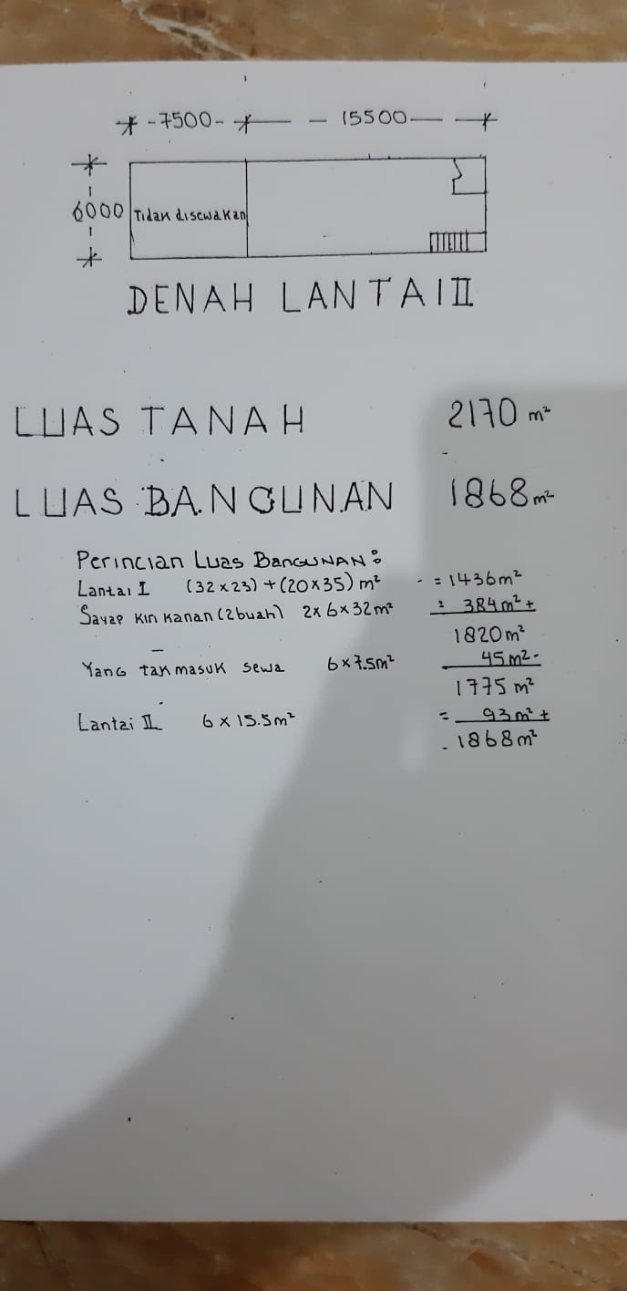 Total Luasan dan Layout lantai 2