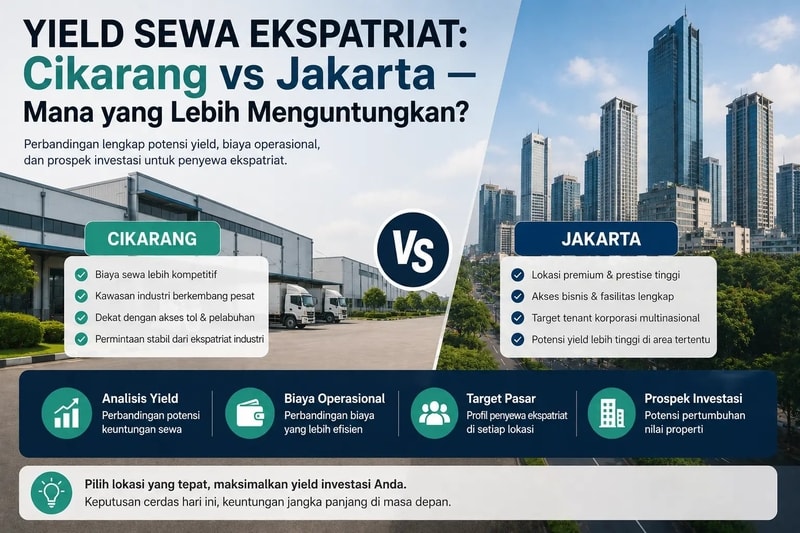 Yield Sewa Ekspatriat: Cikarang vs Jakarta — Mana yang Lebih Menguntungkan?