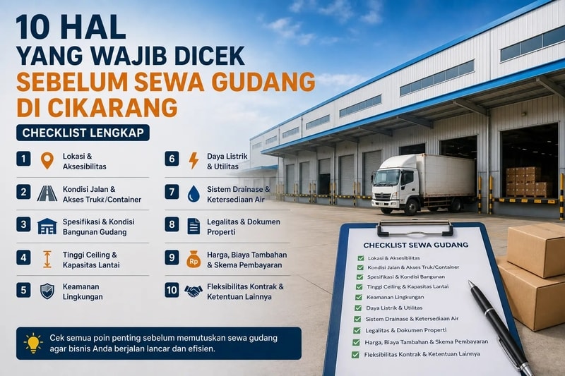 10 Hal yang Wajib Dicek Sebelum Sewa Gudang di Cikarang (Checklist Lengkap)