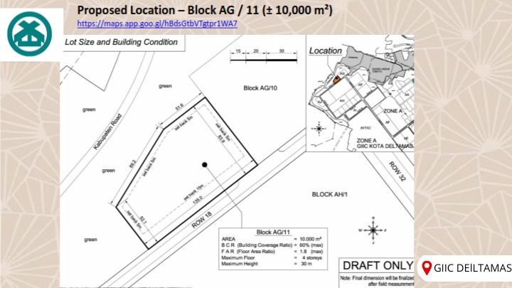 Jual Lahan Kavling Industri Kawasan GIIC Greendland Deltamas Luas 1HA