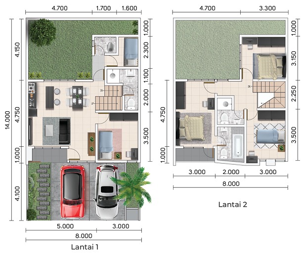 Layout Tipe Hanamizuki Savasa Deltamas
