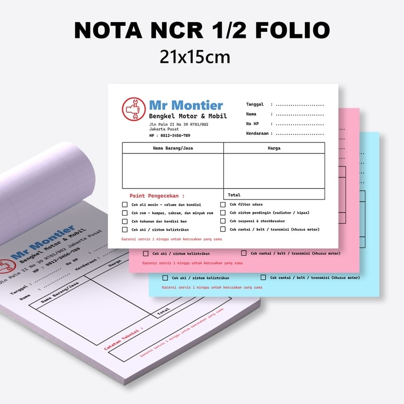 nota ncr 1/2 folio