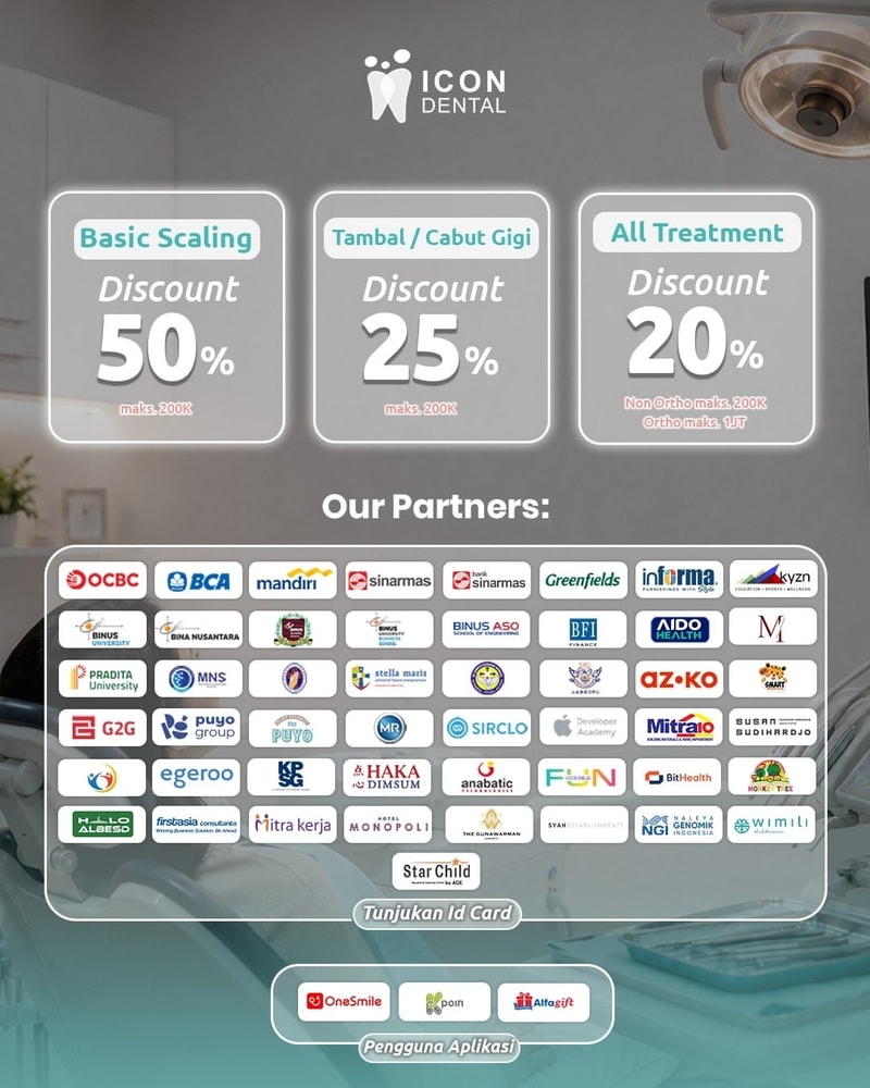 discount exclusive untuk partner icon dental