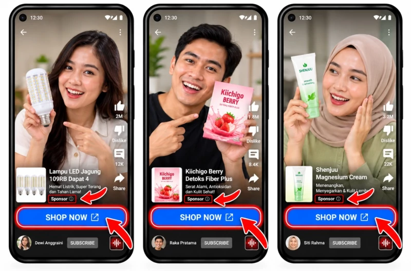 Visual Kelas Google YouTube Shorts Ads