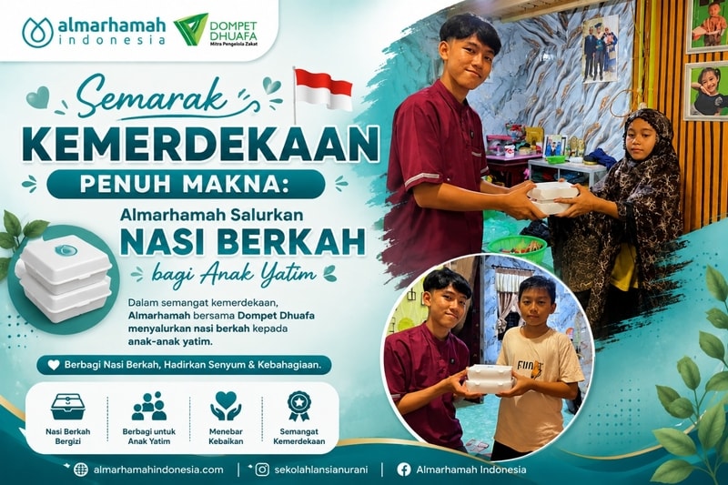 Semarak Kemerdekaan Penuh Makna: Almarhamah Salurkan Nasi Berkah bagi Anak Yatim