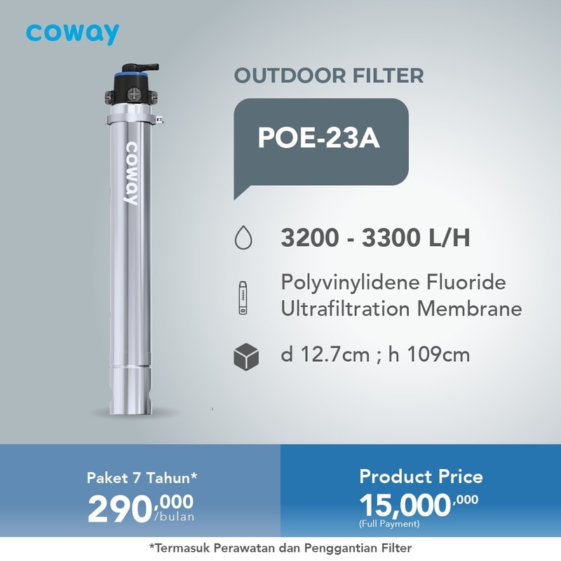 Water Filter Outdoor Coway POE - Penyaring air tanah dan PAM utama luar ruangan untuk seluruh rumah