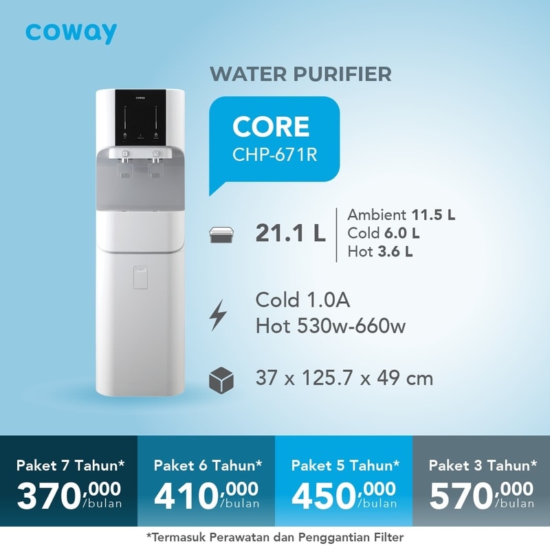 ater Purifier Coway Core - Dispenser air RO lantai kapasitas tangki besar untuk kantor