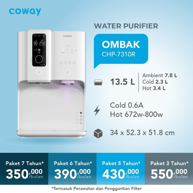 Water Purifier Coway Ombak - Pemurni air RO dengan pengaturan suhu dan volume custom