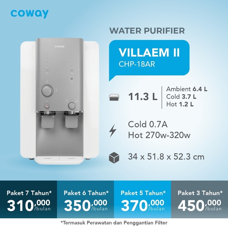 Water Purifier Coway Villaem 2 - Dispenser air RO 4 suhu dengan sistem knob putar