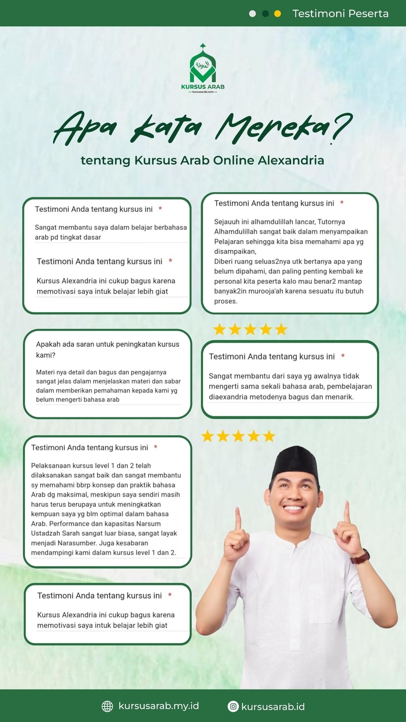 Testimoni Kursus Arab Online Alexandria